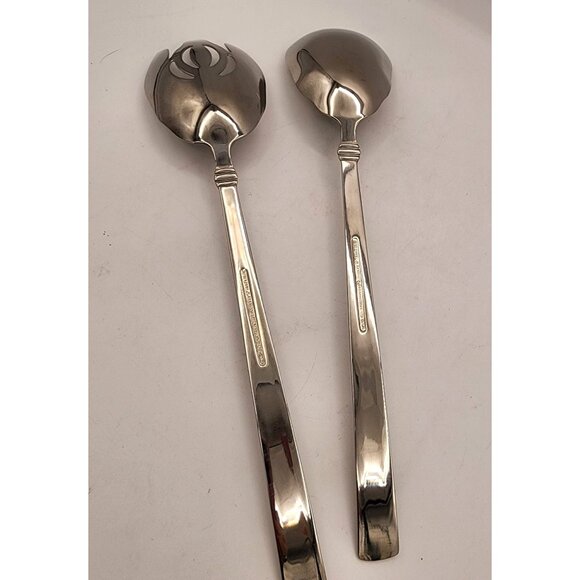 Reed & Barton Heritage Mint 18/10 Stainless Steel Salad Serving Set - Picture 8 of 8